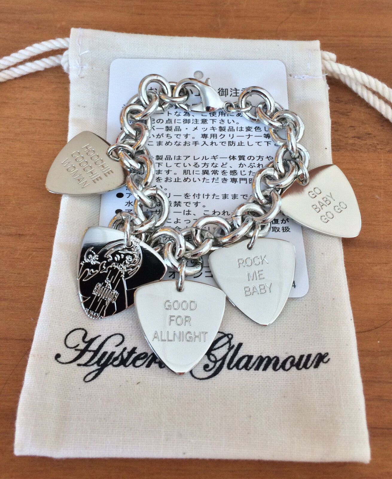 NEW Hysteric Glamour Guitar Pick Charm Bracelet - 2