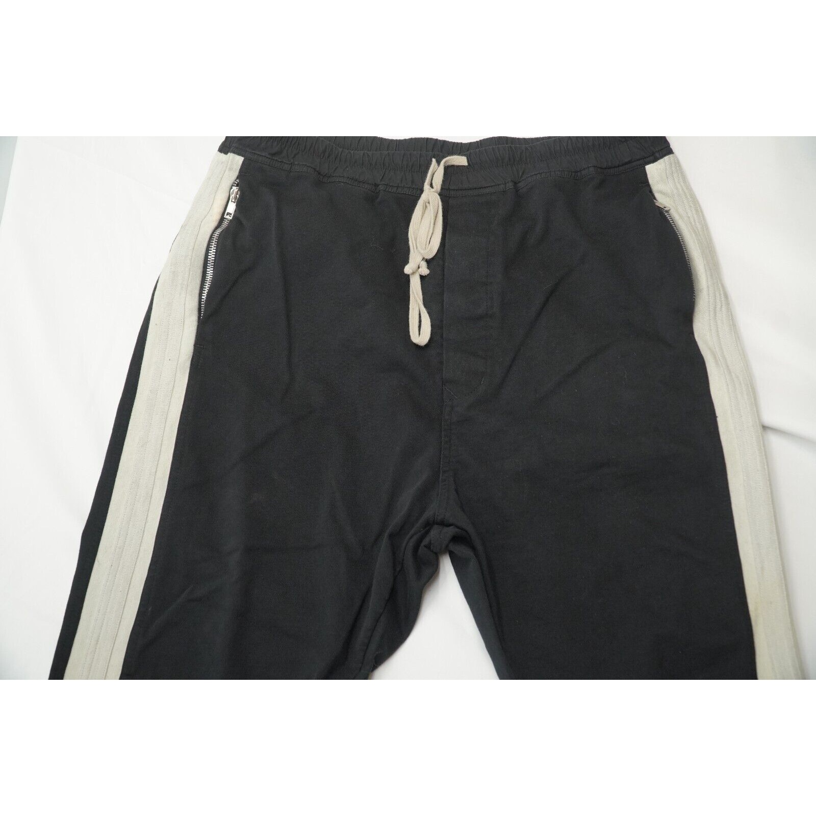 Rick Owens Rick Track Pants Oyster Black Side Stripe FW19 Larry L