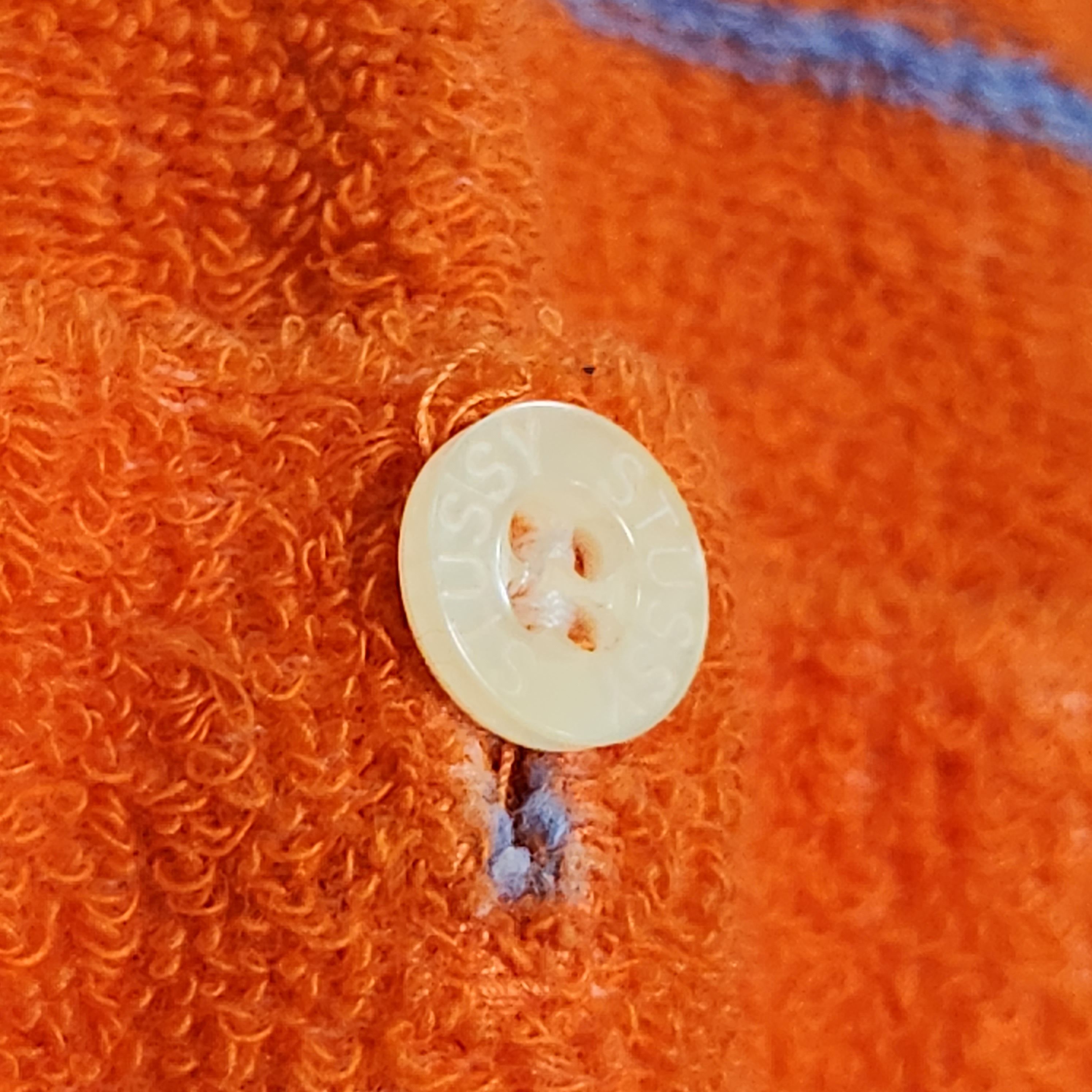 Vintage Stussy Rare Orange Stripes Arm Pocket TShirt - 5