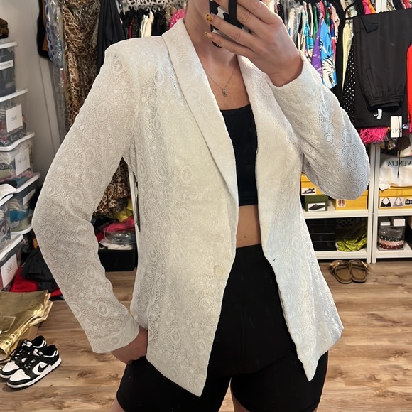 Guess White Lace Blazer - 12