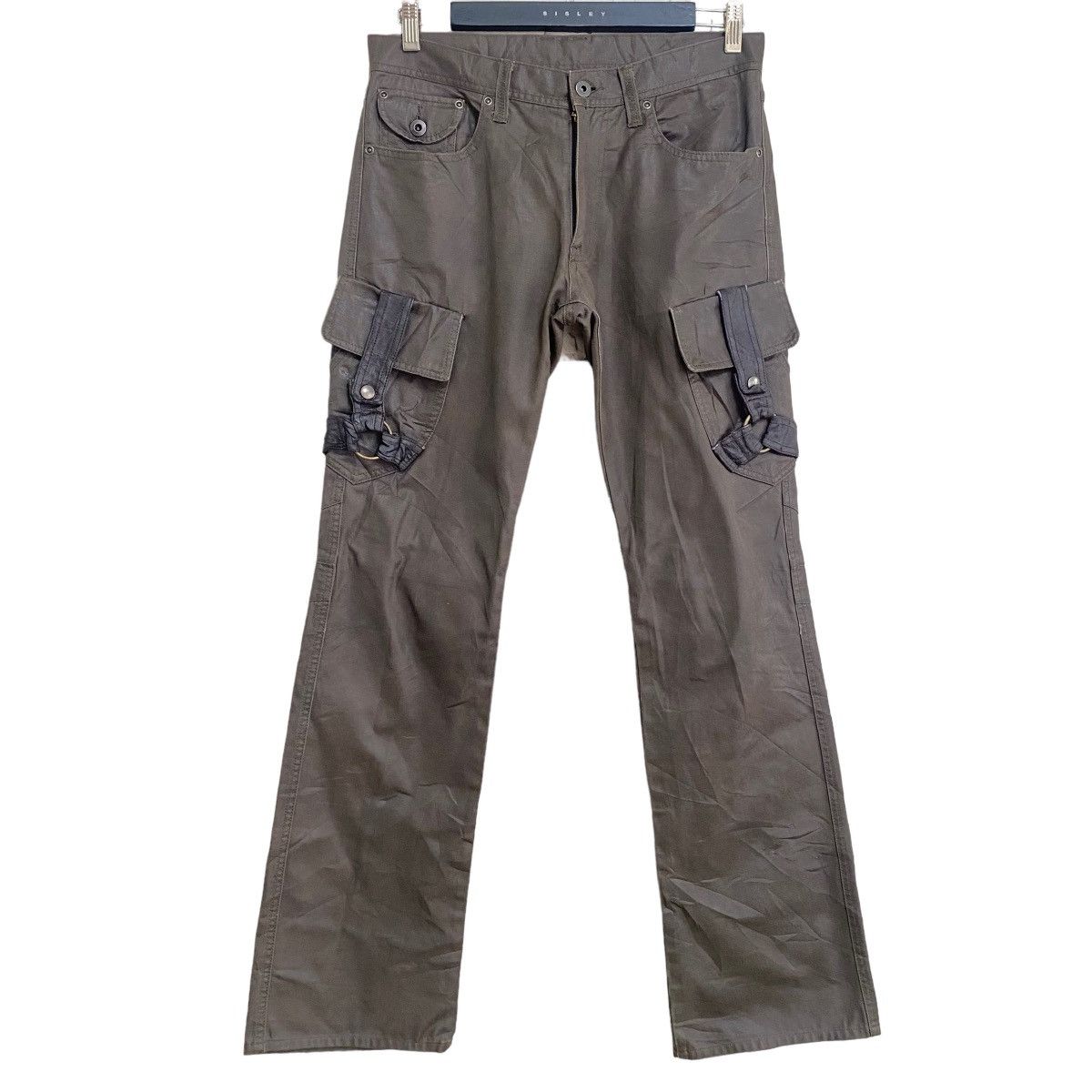 Le Grande Bleu (L.G.B.) - DIFFERENCE RUPERT Coated Wax Cargo Bondage Flare Pants - 2