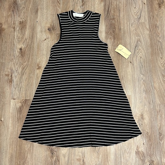 Vintage Havana Thin Stripe Ribbed Dress - 2