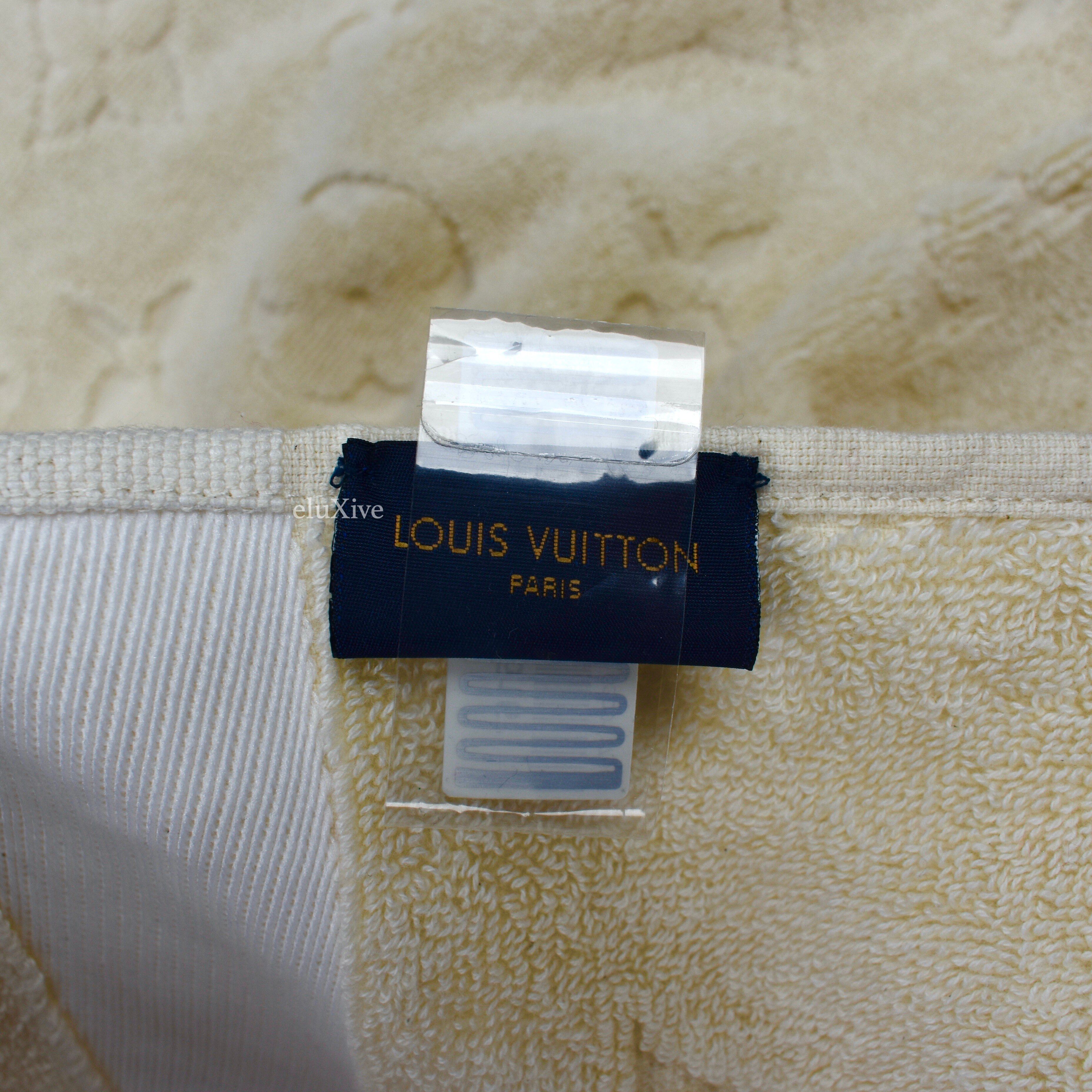 Louis Vuitton Cream White LV Monogram Beach Towel DS - 6