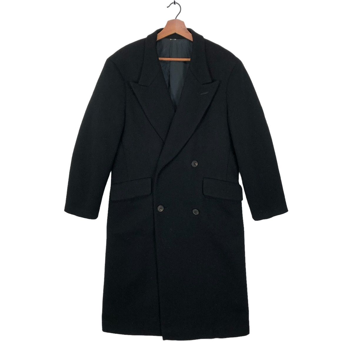 Black Double Collar Coat - 1