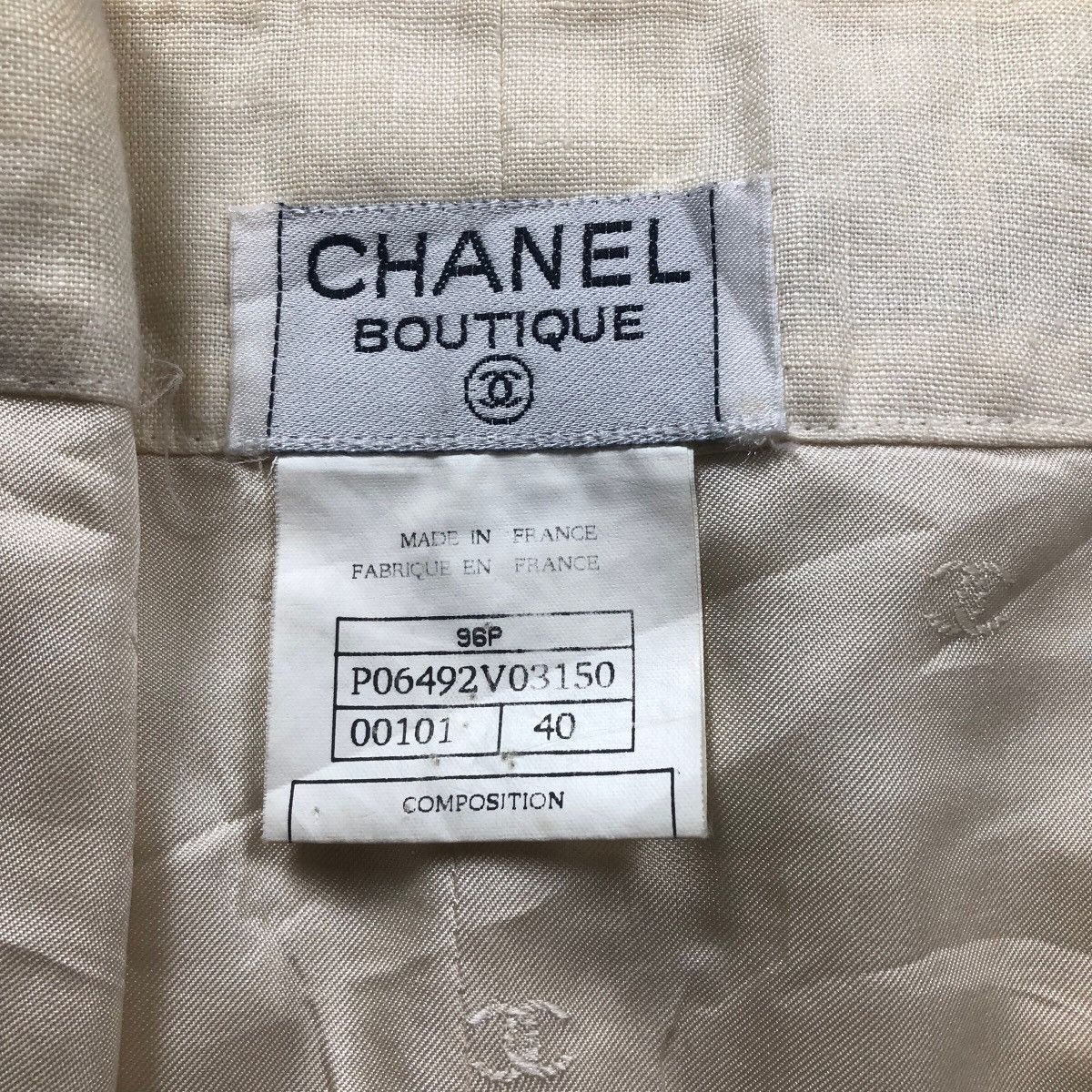 Chanel Boutique 96P Skirt Suits Ivory Silk Lining - 10