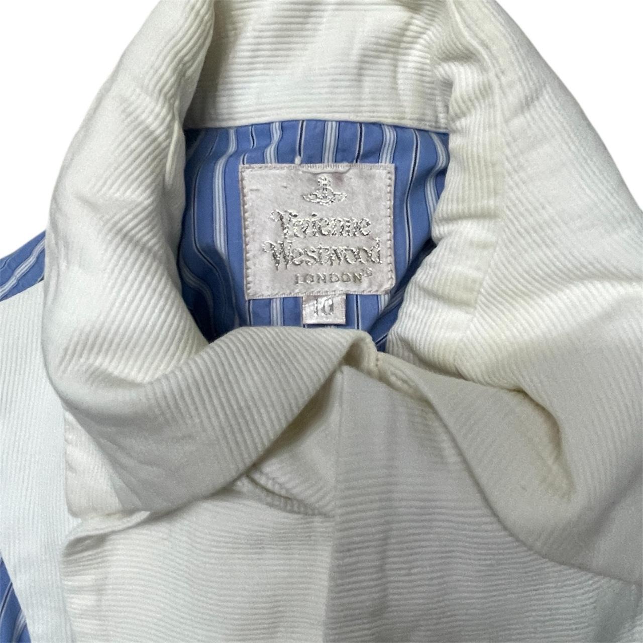 Vivienne Westwood Women's Blue and White Striped Tuxedo Shirt - 4