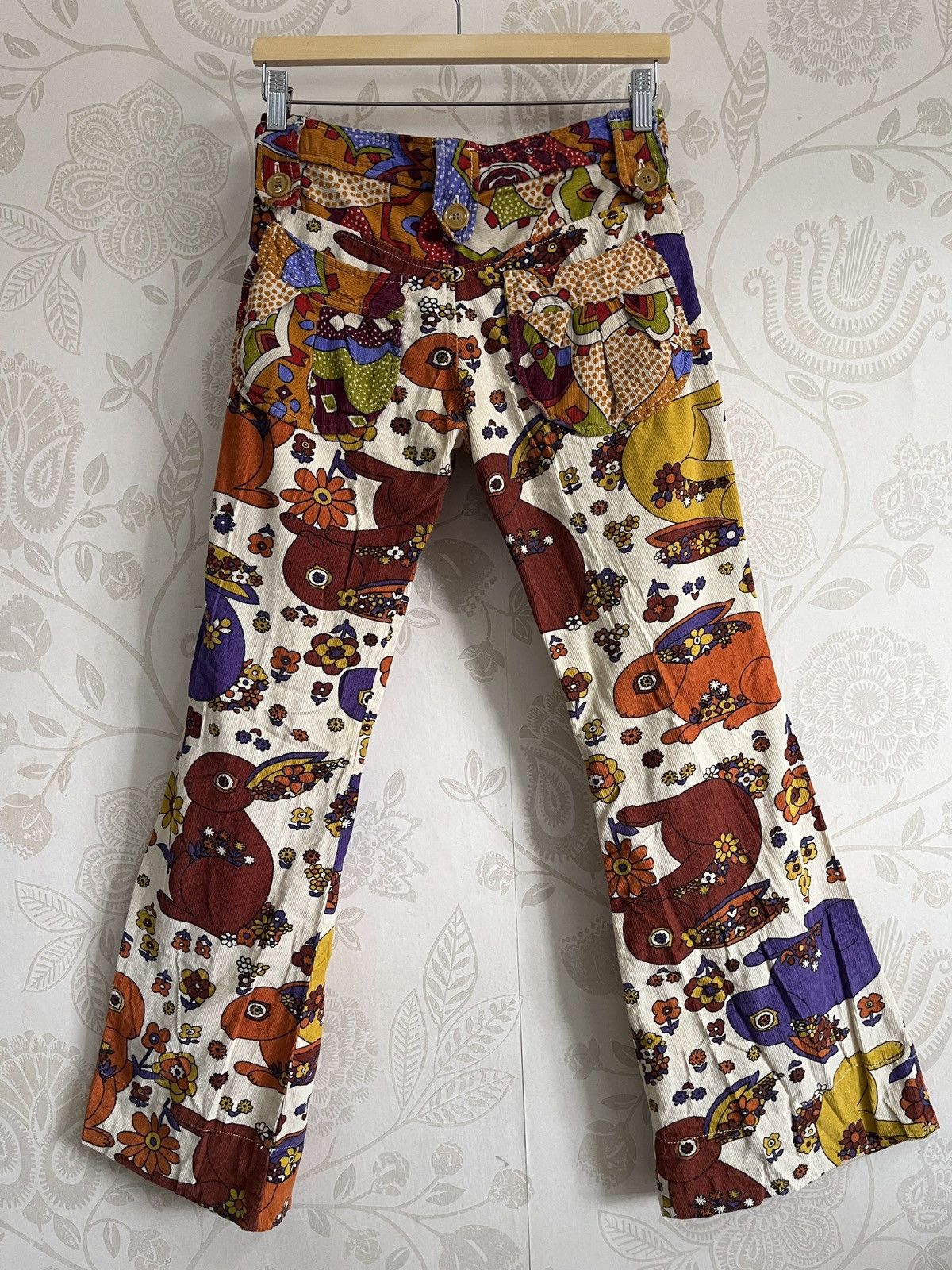 Vintage Steal Muchacha Multicolor Flare Jeans Rabbit Denim - 20