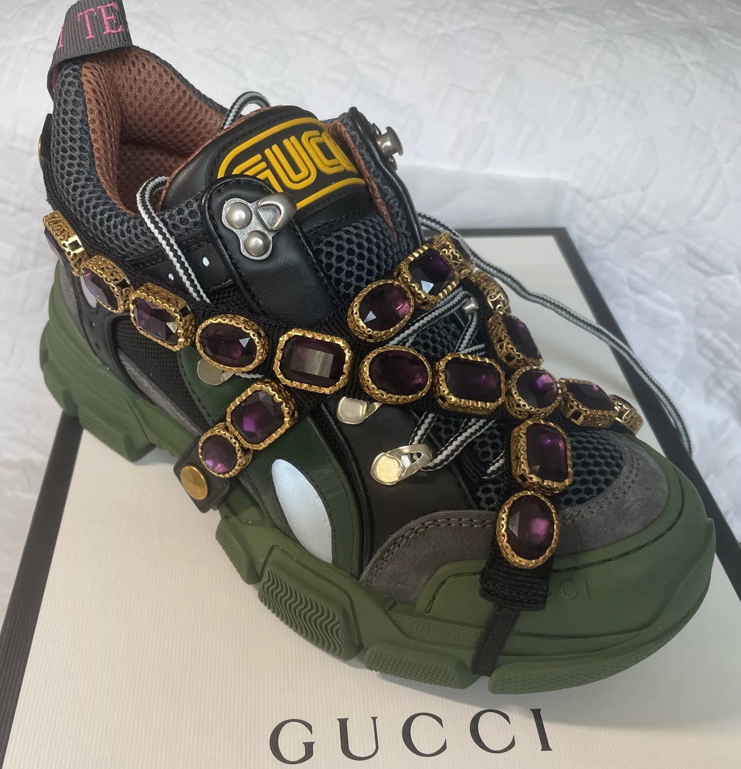 Gucci Flashtrek SEGA Green Removable Crystal - 7