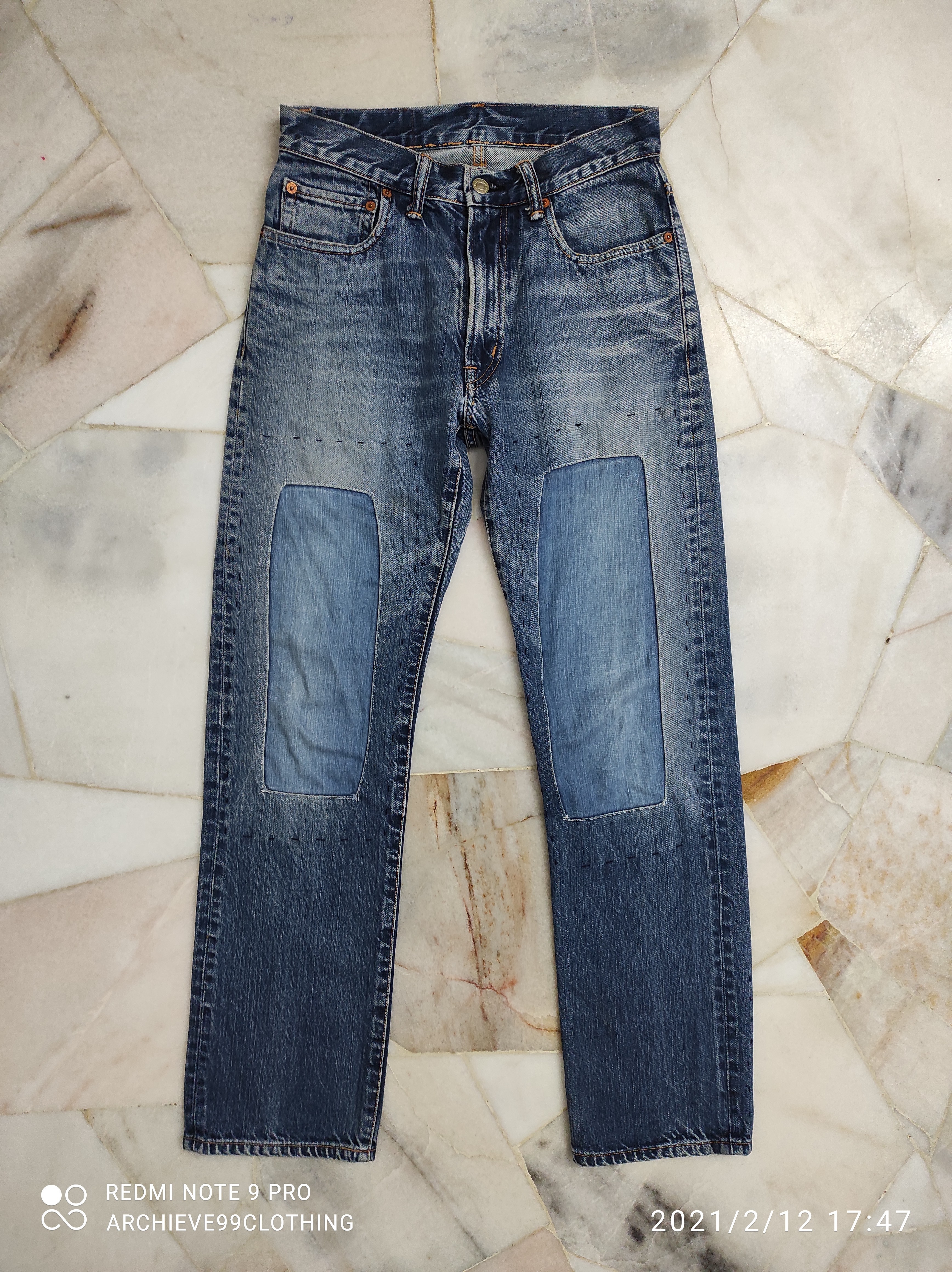 Hollywood Ranch Market - Blue Blue The Indigo Hand Made Reconstruction denim pants - 1