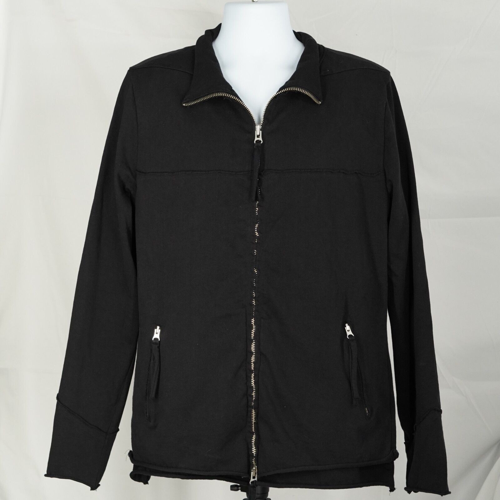 Thom Krom - Thom Krom Casual Black Zip Jacket Raw Zipper Style - 1