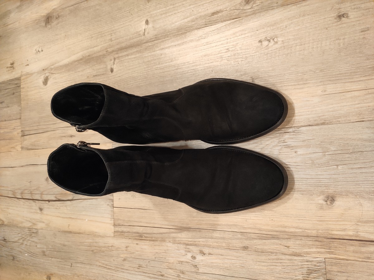Rocco P. - Black suede sidezips.Like Dior or Saint Laurent boots - 3