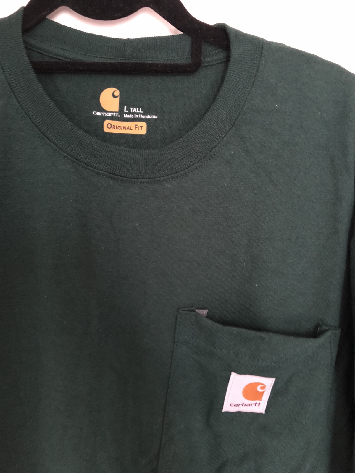 Large Tall Forest Green Pocket Tee - 2