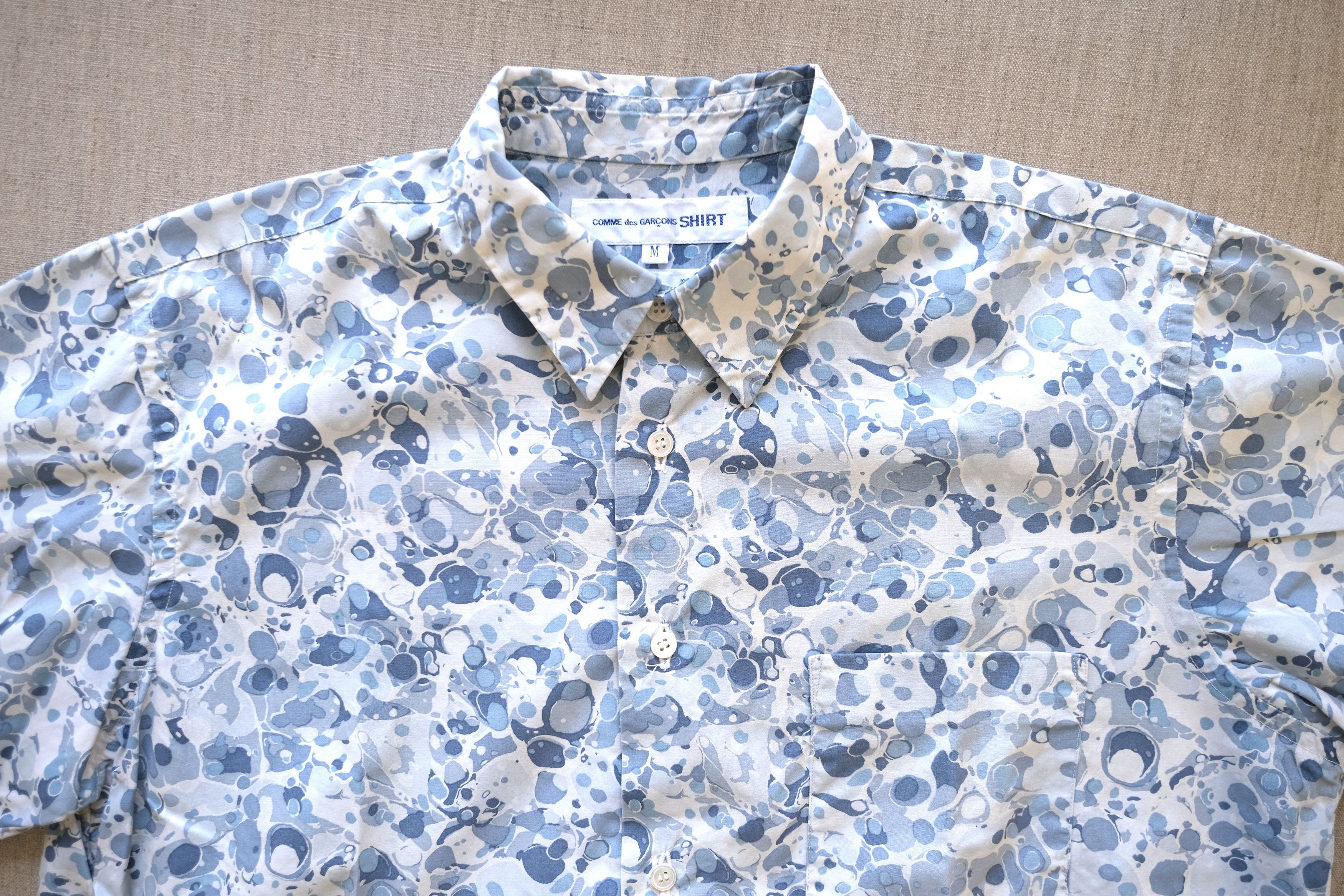 1990s Cotton 墨流し (suminagashi) Print Shirt - 2