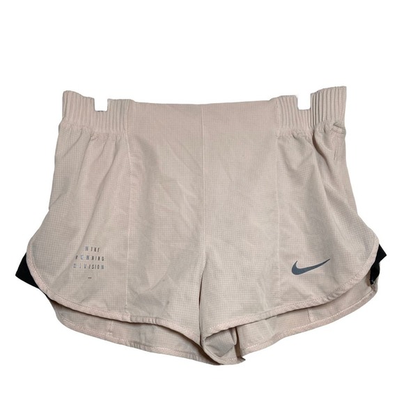 Nike Dri-FIT Run Division Tempo Luxe Shorts Zip Panel Round Hem Powder Pink M - 4