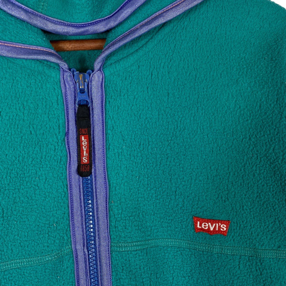 Vintage 90s Levi’s Fleece Full Zip Hoodie Made In Taiwan - 6
