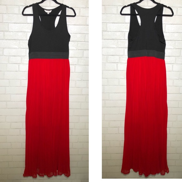 Charming Charlie - Red Pleated Racerback Maxi Dress - 4