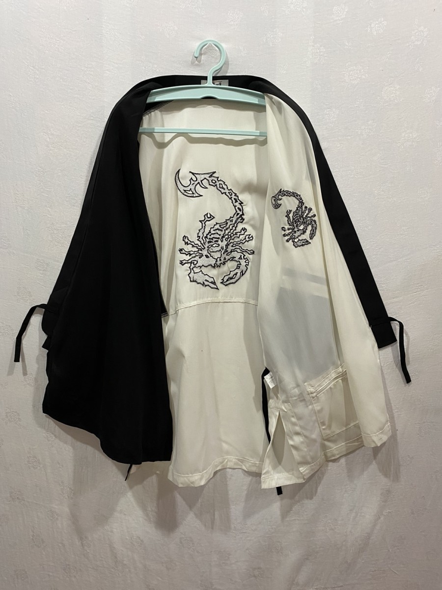 Japanese Brand - Modern Kimono Cardigan Embroidery Scorpion Logo - 10