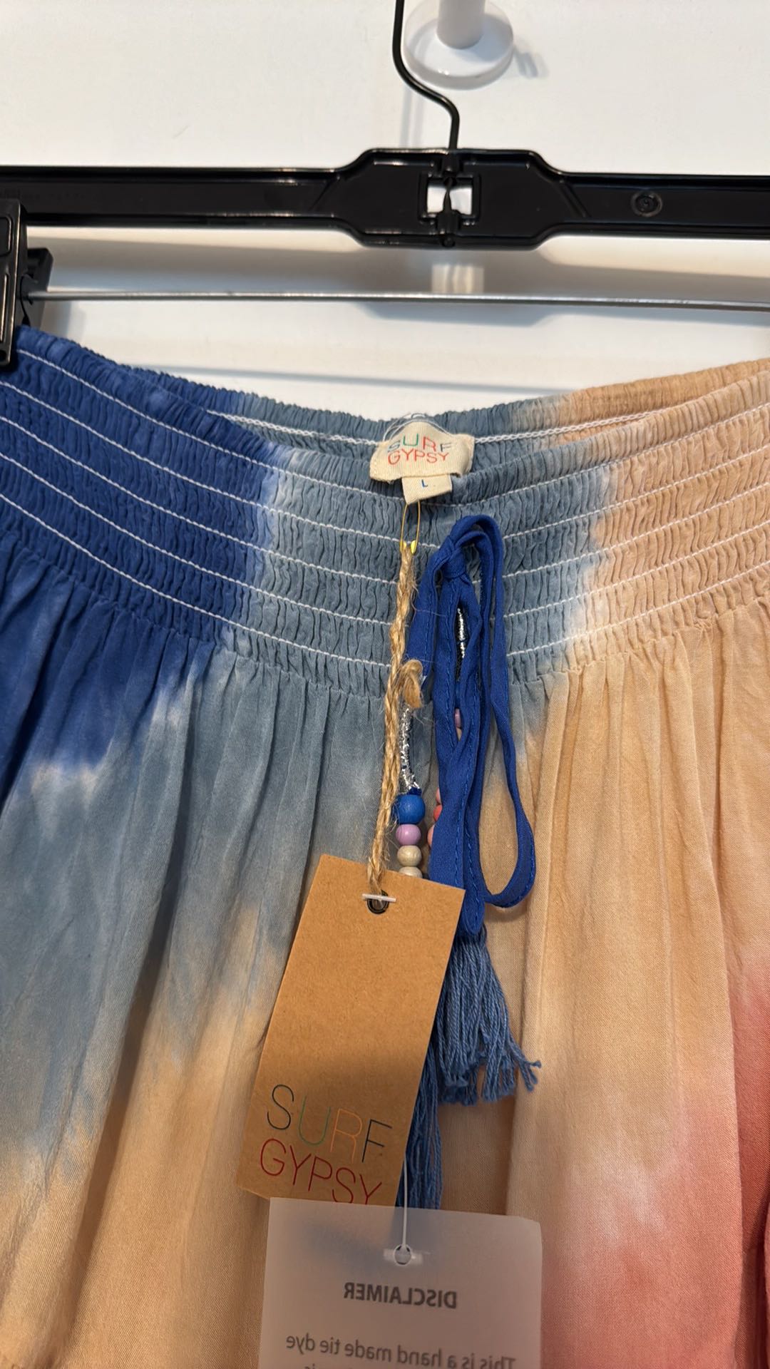 Surf Gypsy Tie Dye Boho Beach Set with Beaded Tassels - 9