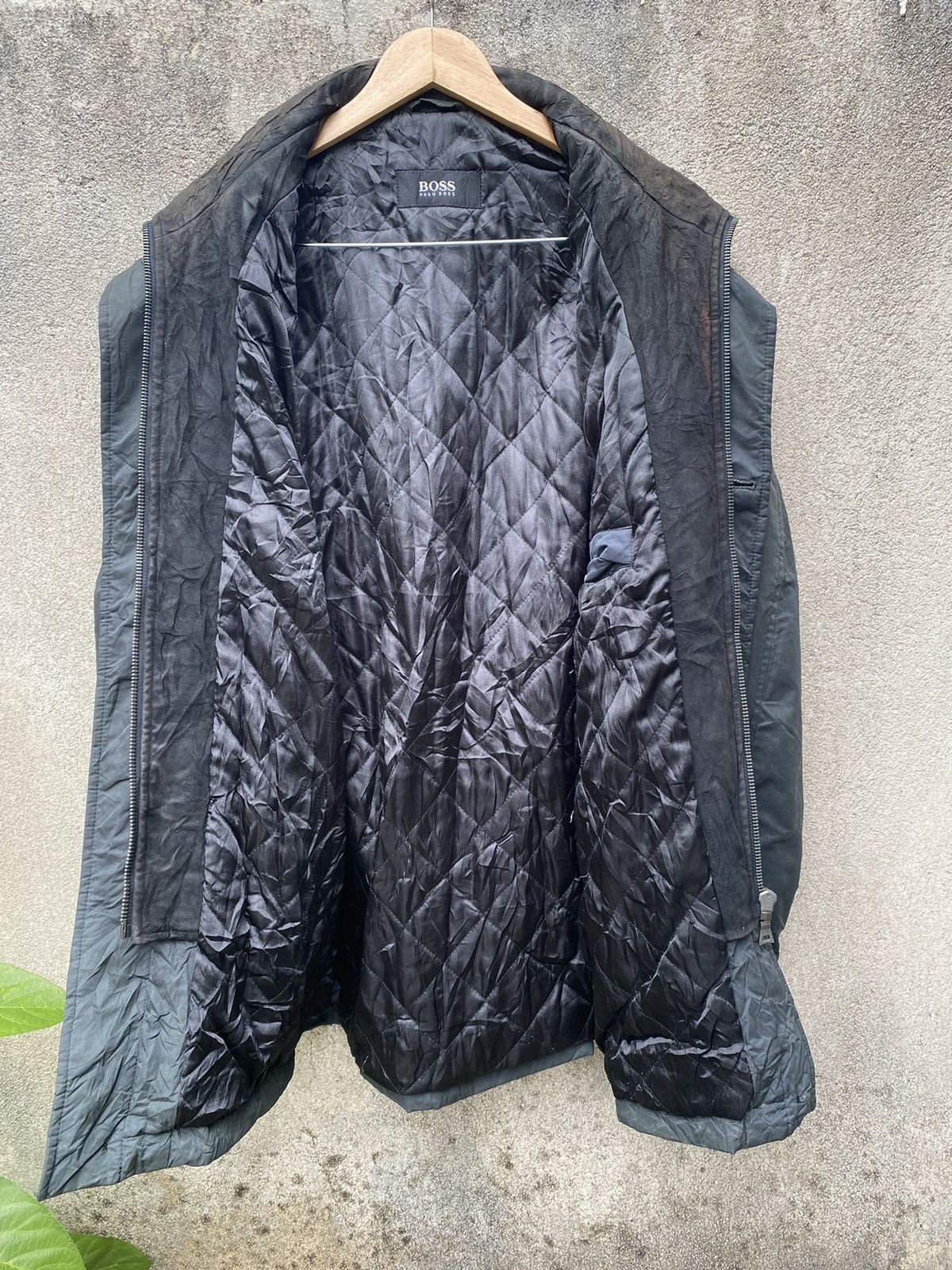Hugo Boss Waxed Long Island Jacket Double Collar Leather - 3