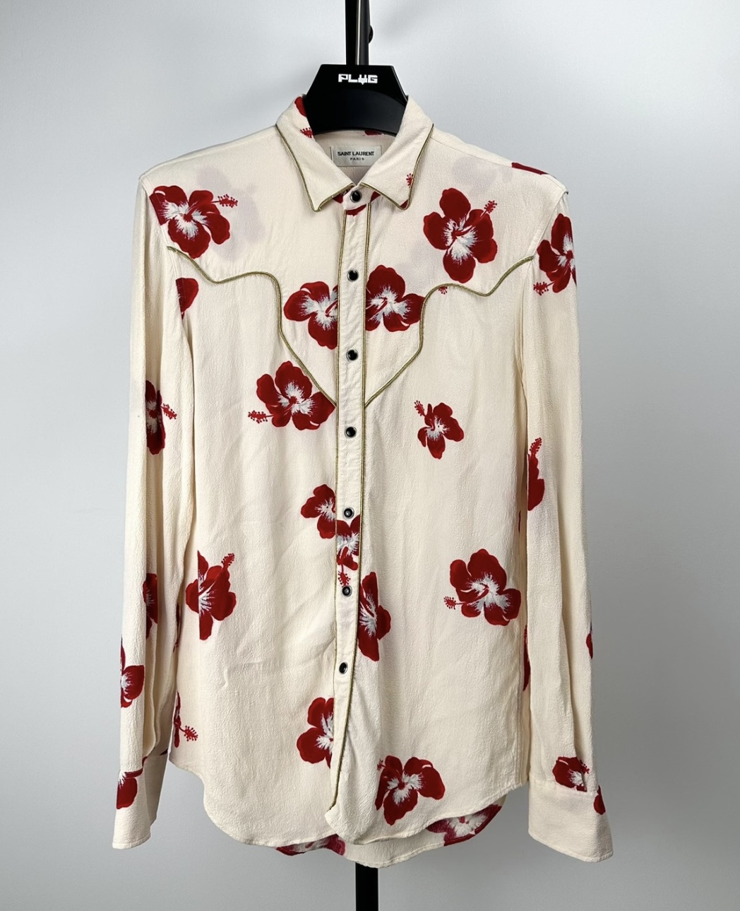 Saint Laurent Paris slp hibiscus shirt
