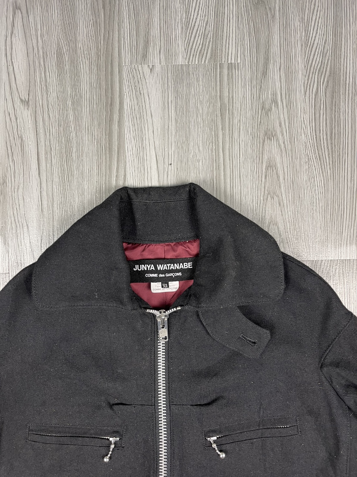 Steals🔥AD2011 Black Wool Bottom Pleated 3Q Jacket - 4
