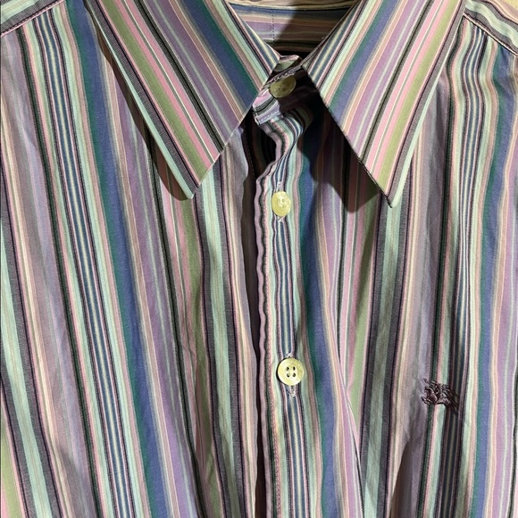 Burberry London Purple Multi Striped Shirt Vintage - 3