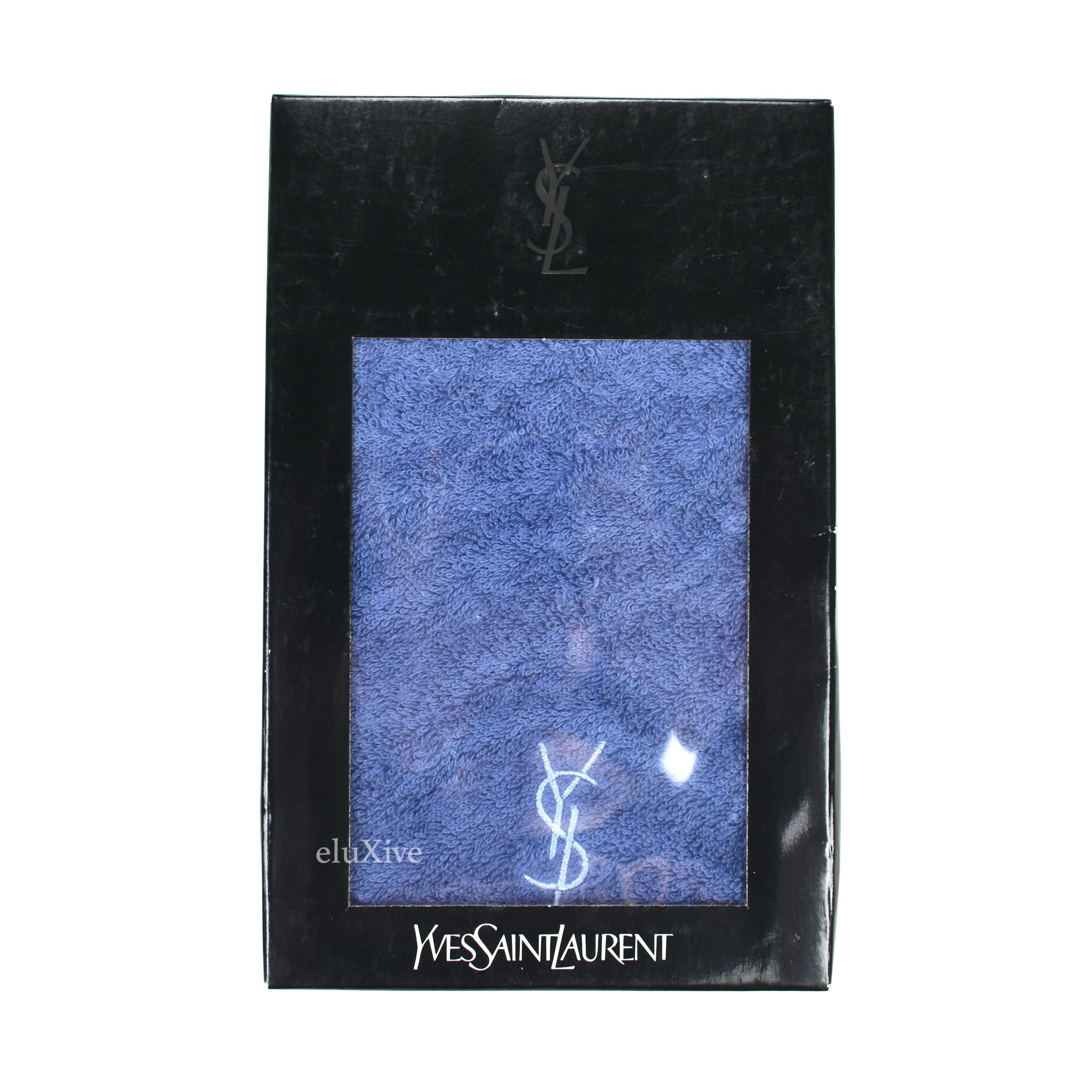 Yves Saint Laurent Blue YSL Logo Hand Towel (Small) DS - 1