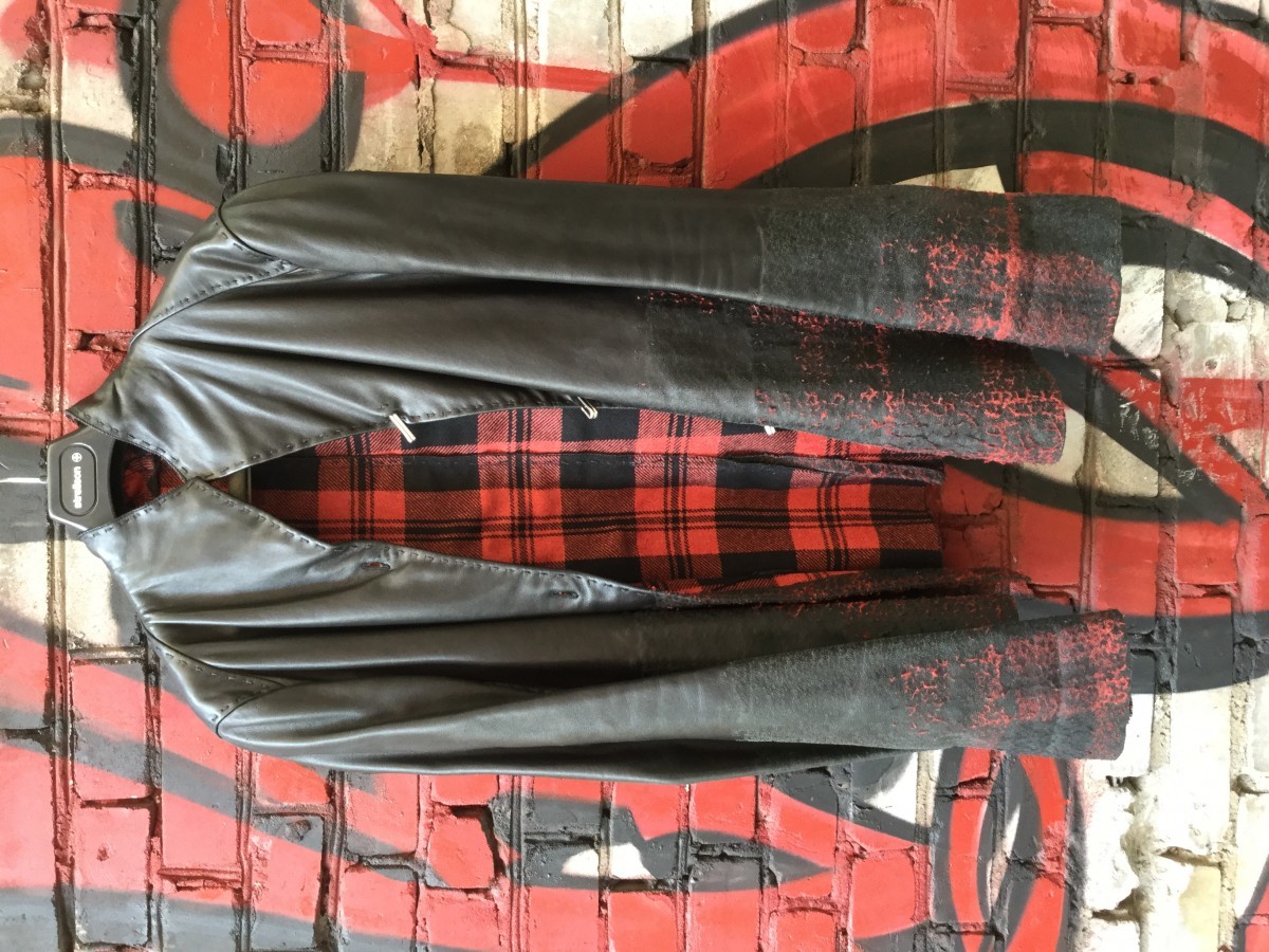 Yohan Serfaty - Bonded leather & wool jacket. Like Julius, Yamamoto jackets - 5