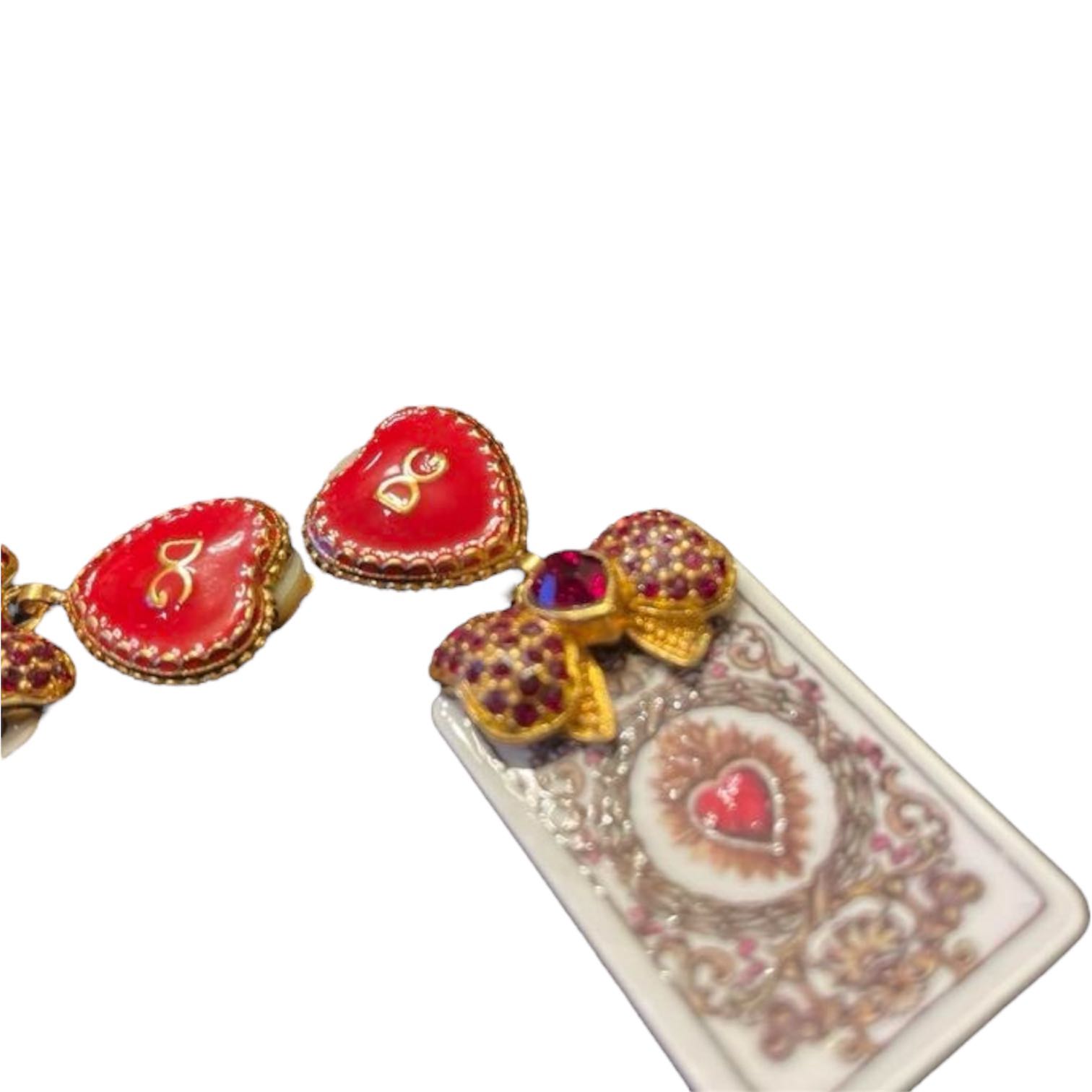 Dolce & Gabbana Heart Tarot Playing Card Earrings - 4