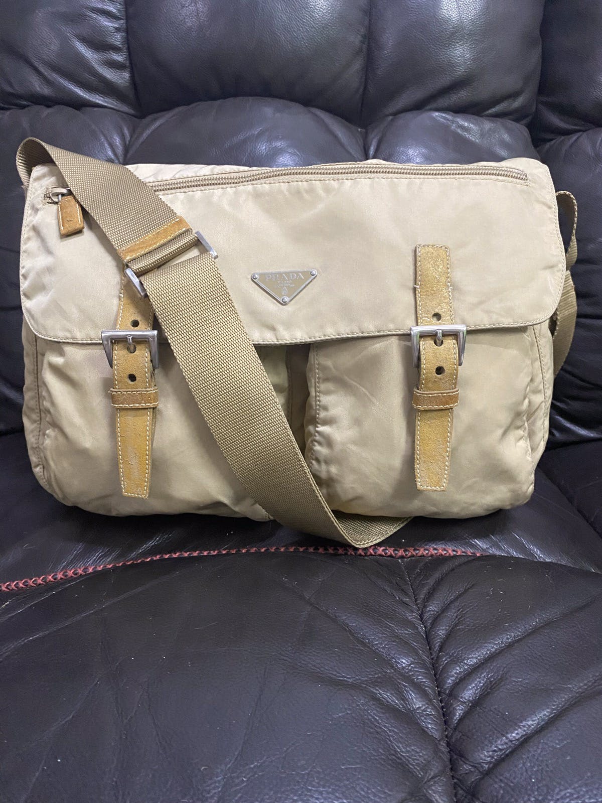 Authentic Prada Tessuto Nyalon Messenger Shoulder Bag - 1