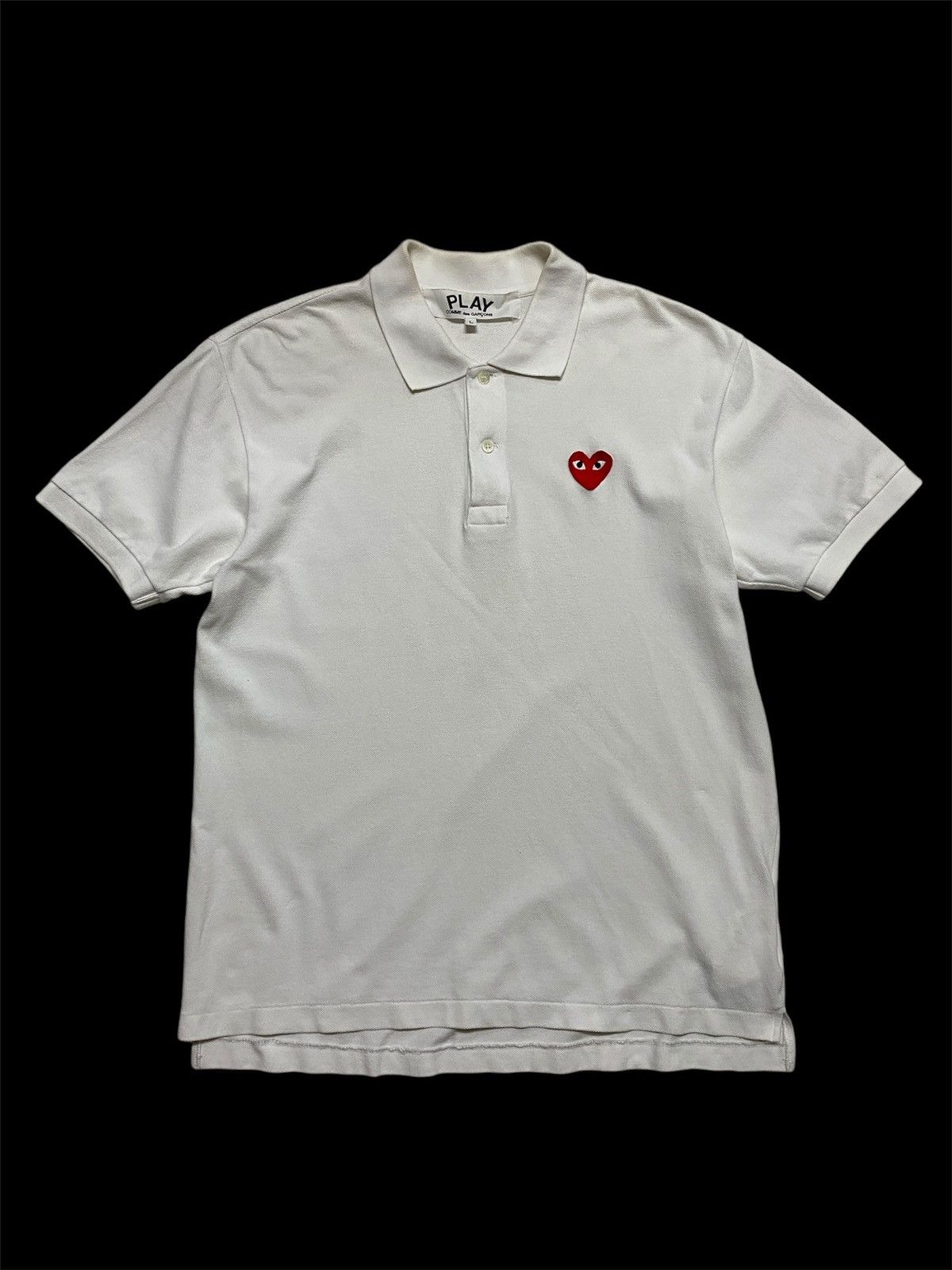 💥Vintage AD2012 Play Comme Des Garcons White Polo Tee - 1