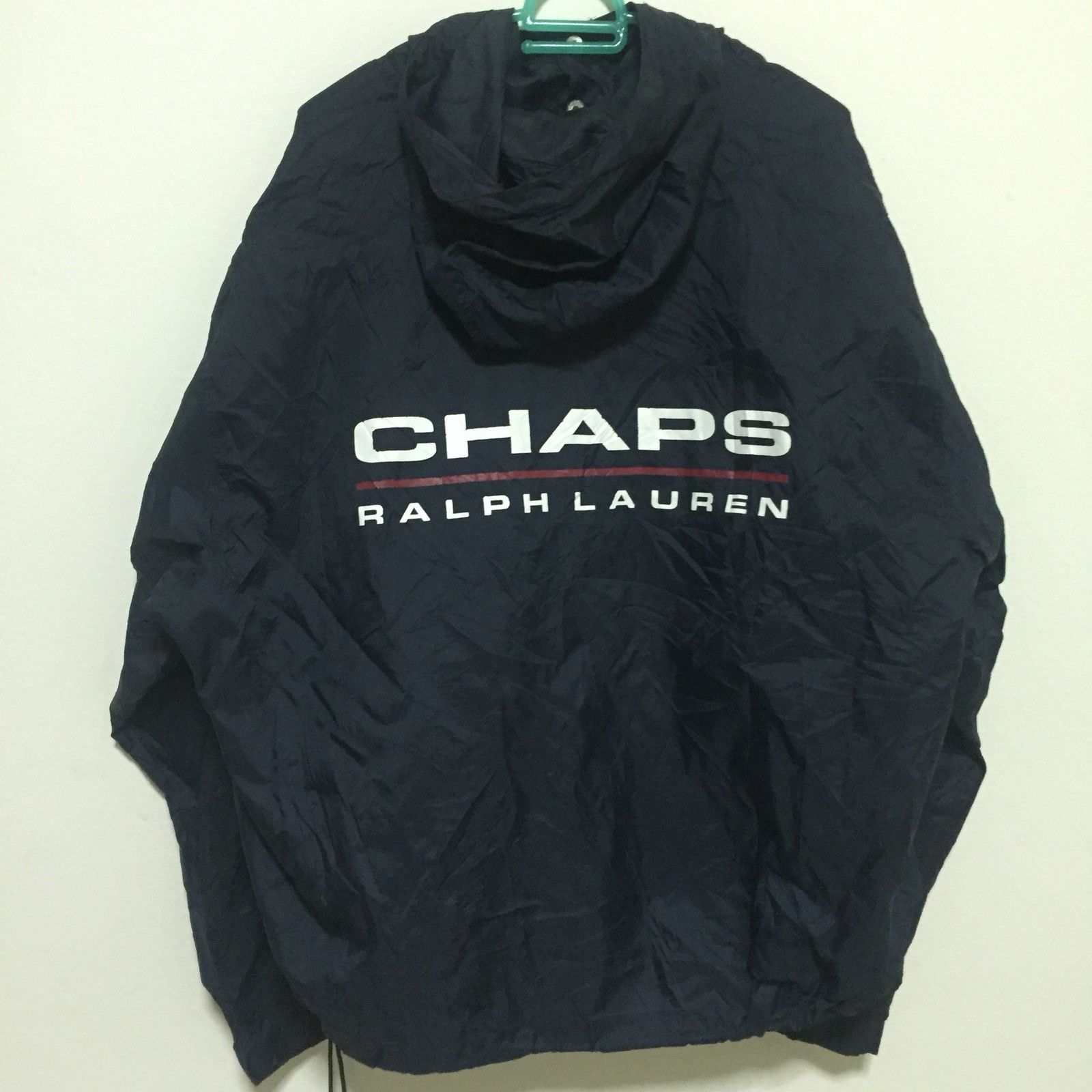 Chaps Ralph Lauren - Vintage 90s Chaps by Ralph lauren windbreaker pullover hoodie spell out Size M/XL - 2