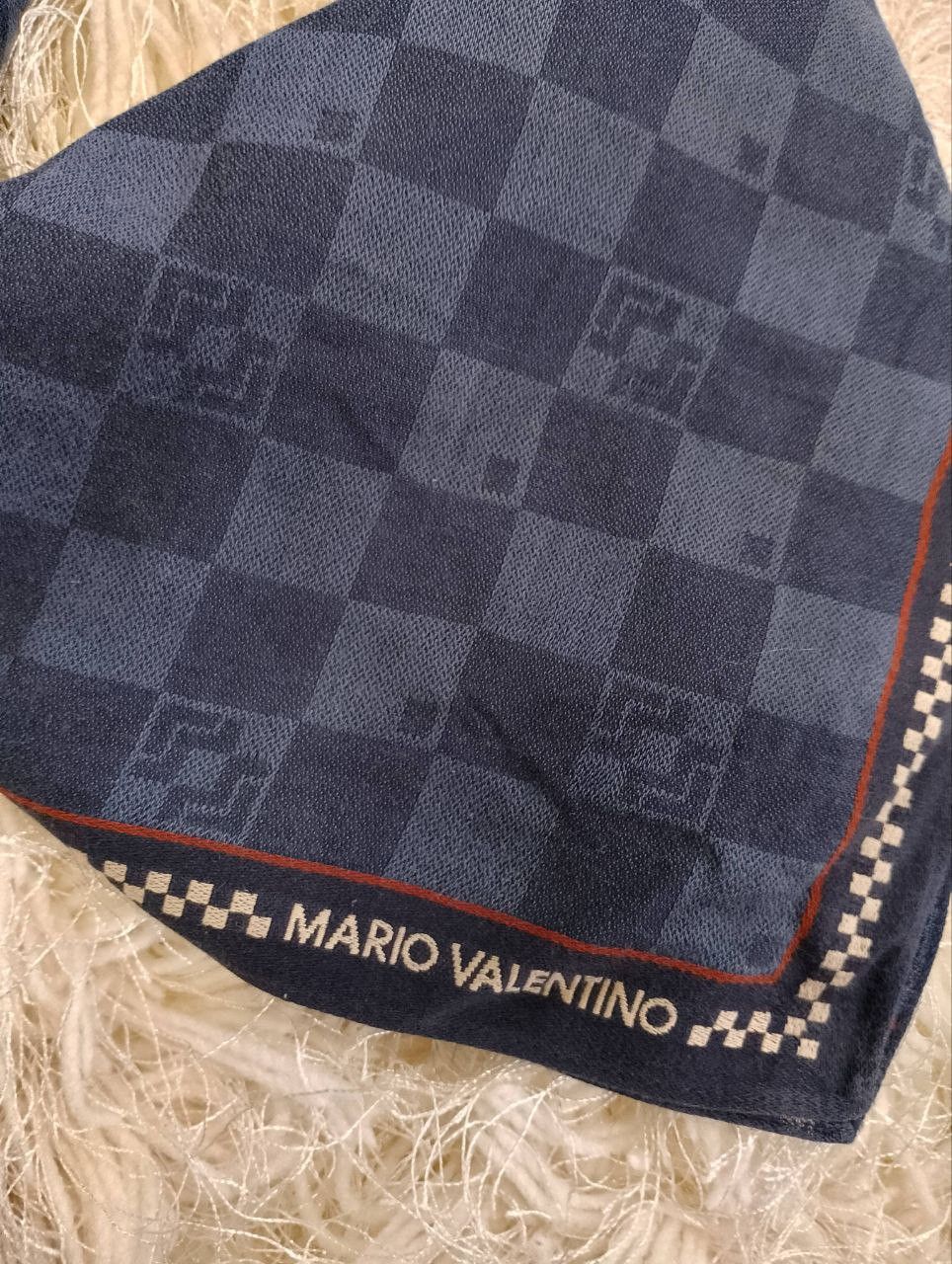 Vintage Mario Valentino Checked Handkerchief Bandana Scarf - 6
