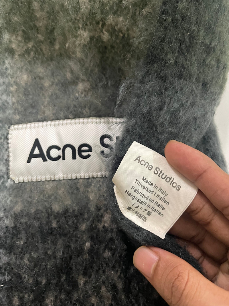 Mohair checked muffler/scarf - 1