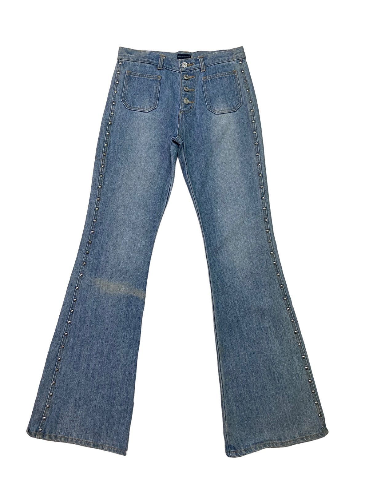 Super Flared Vintage Daily Topics Bell Bottom Denim S44K - 1