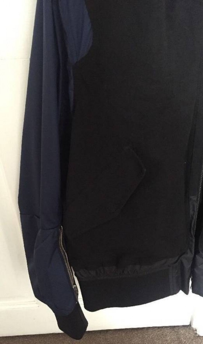 Tim Coppens - RARE Panelled Blue Sleeve Black Bomber Jacket - 10