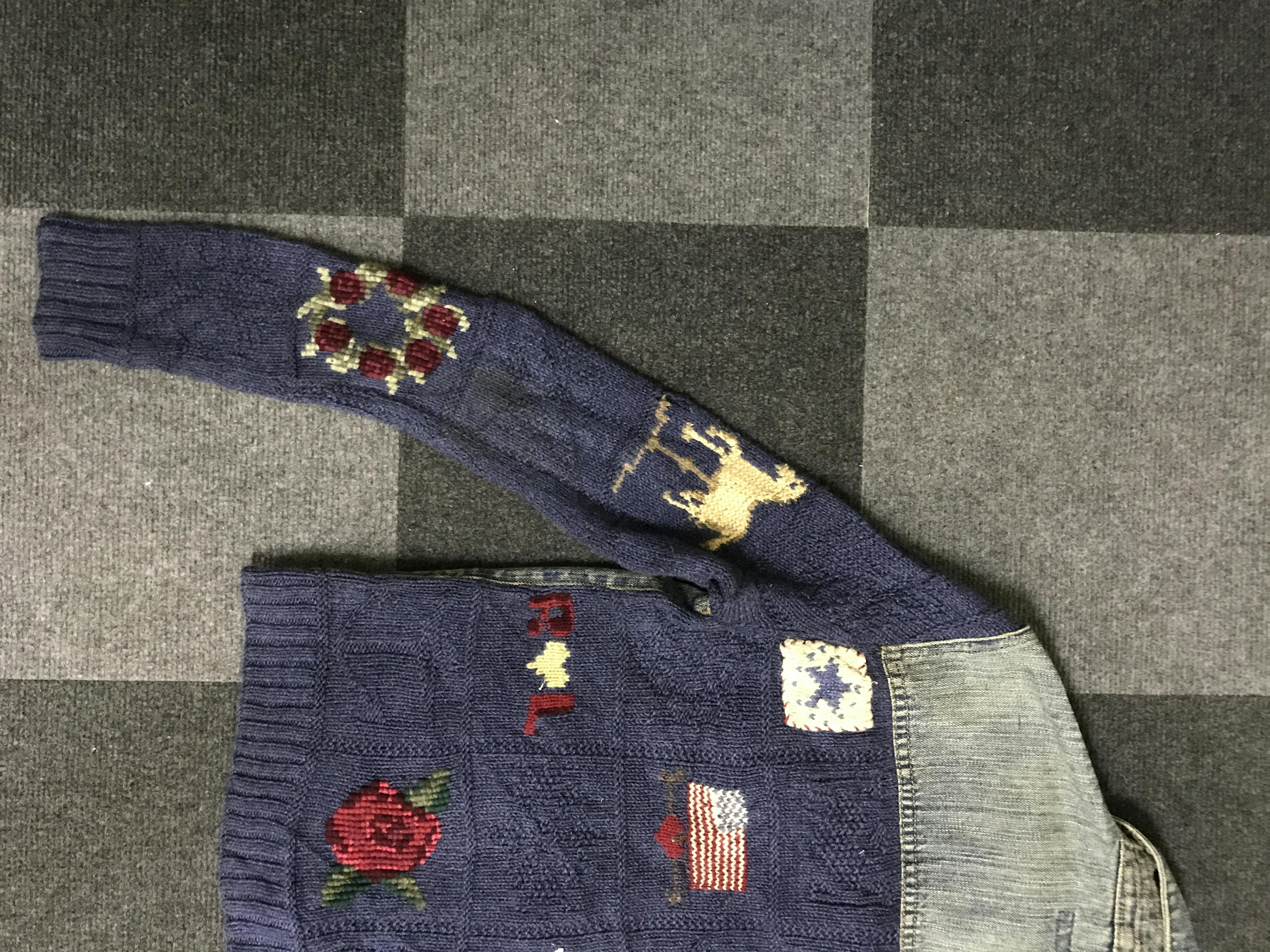 J60 Vintage Rare Archival Ralph Lauren Knit/Jeans Trucker - 12