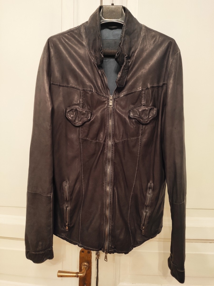 Giorgio Brato - Washed leather biker jacket.Like GUIDI or Julius - 3