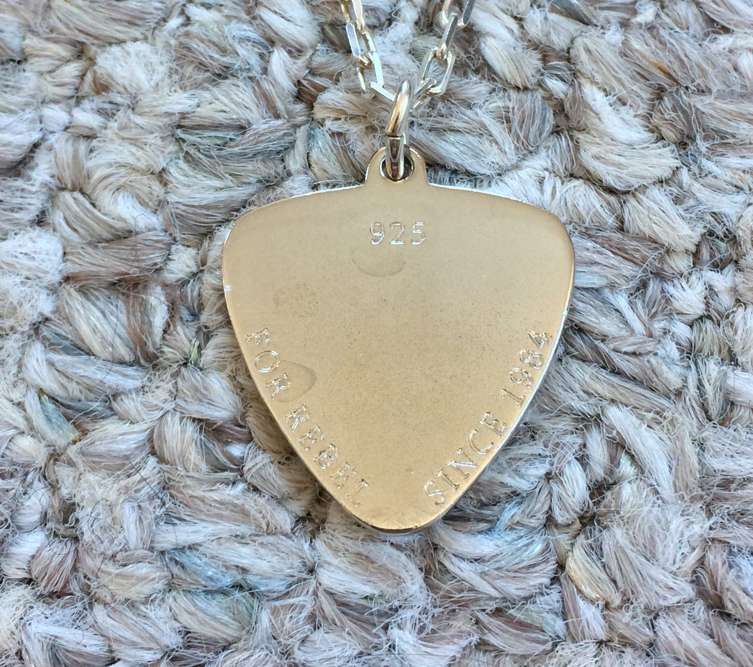 Hysteric Glamour Sterling Silver Guitar Pick Necklace - 4