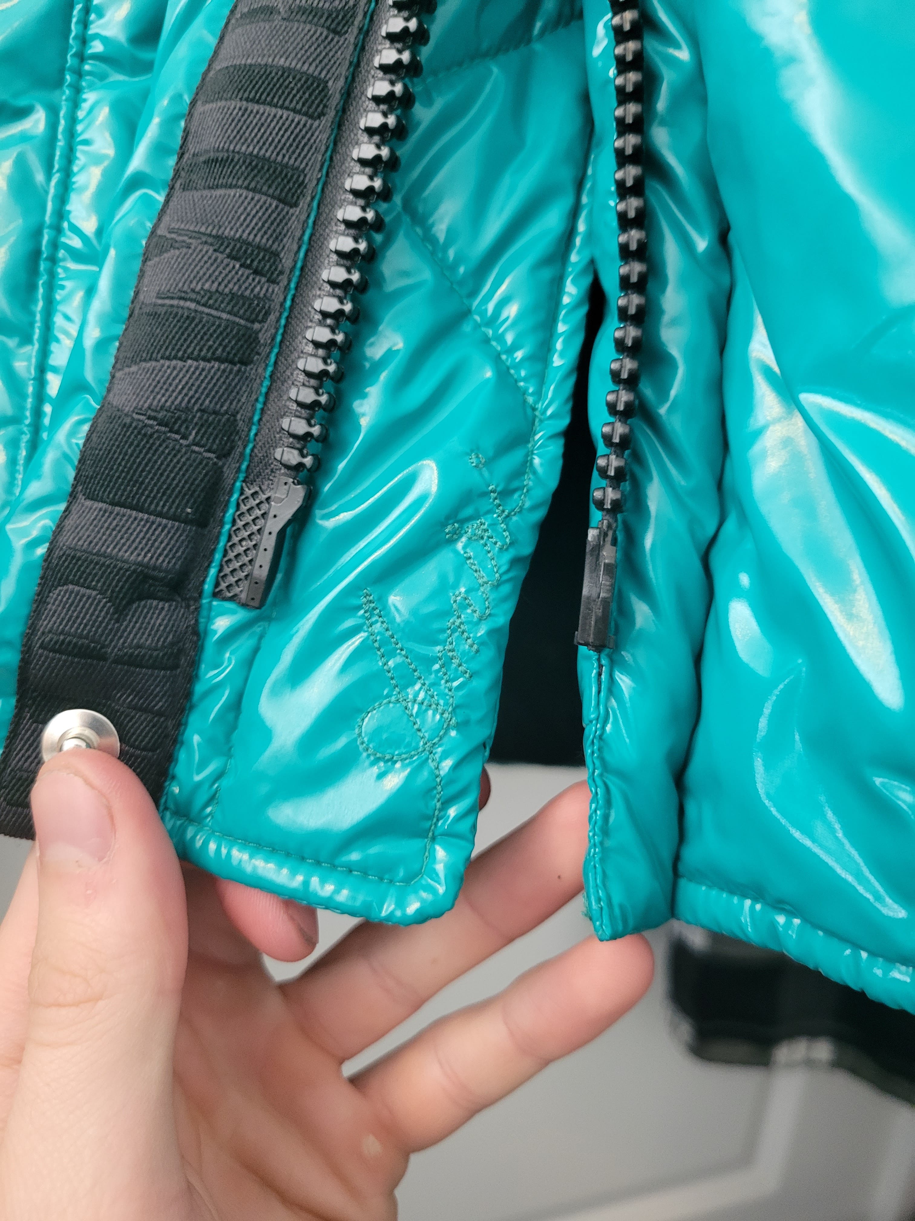 Amiri Teal Oversized Puffer Jacket Size Small - 8