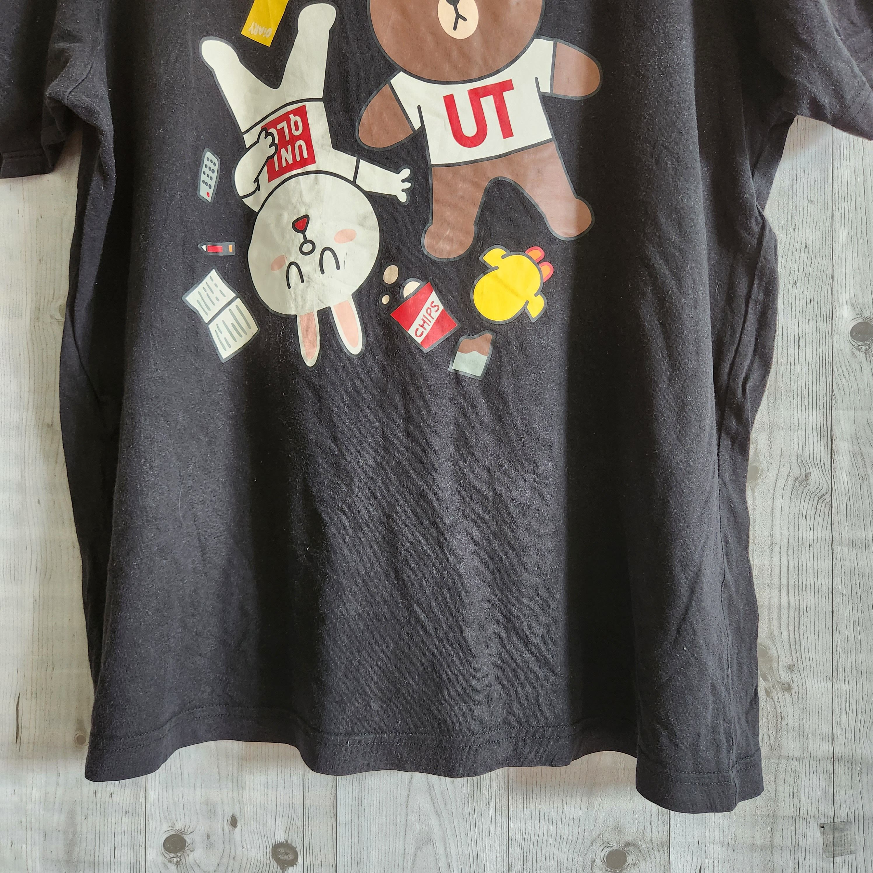 Uniqlo X Line Friends Mascots Black Tees - 13