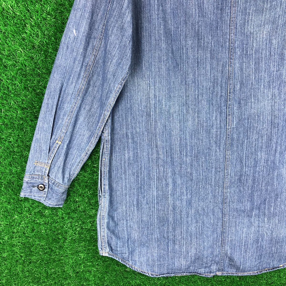 Archival Clothing - Long Blouse Hoodie Denim Button up by Quelle Chance - 6