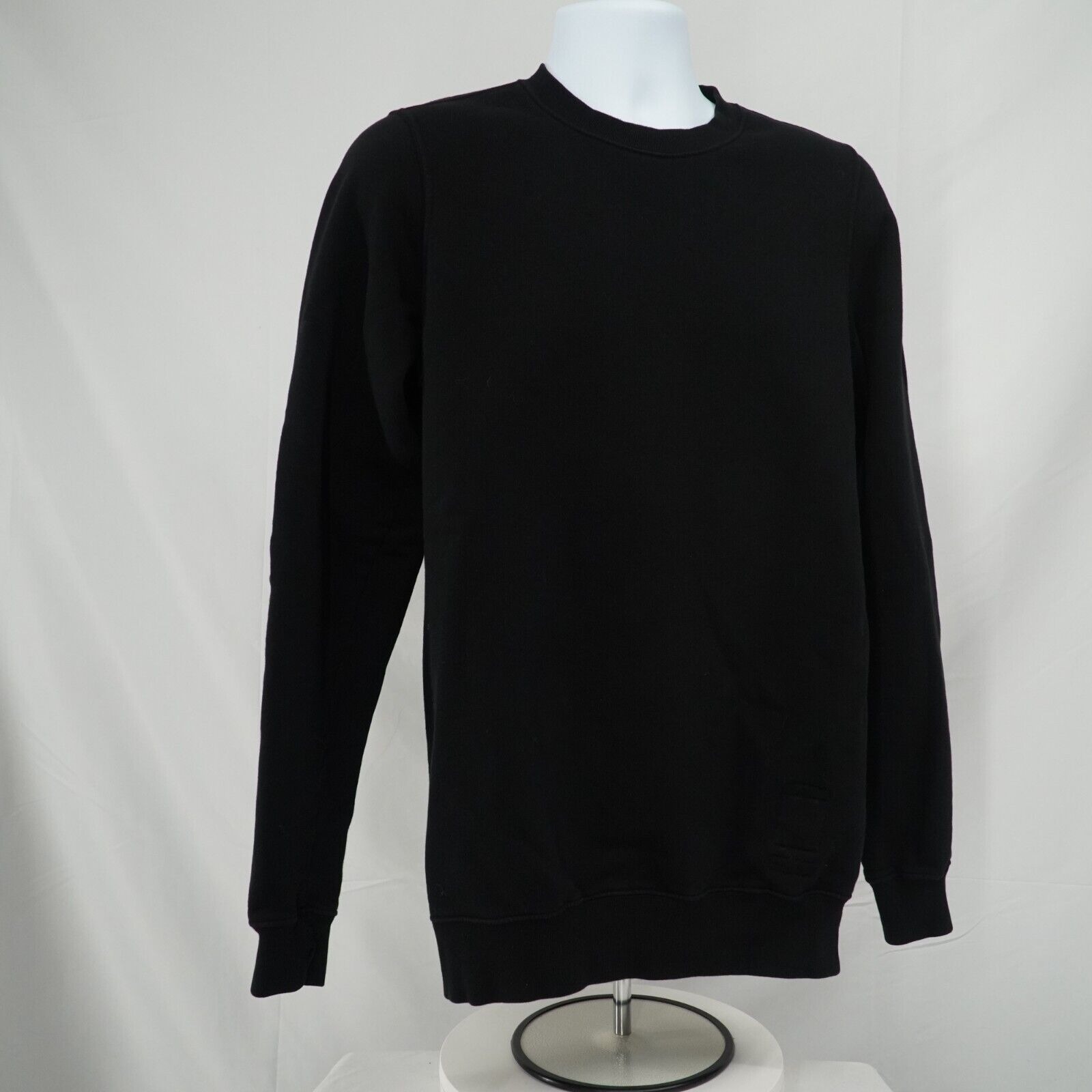 Black Crew Neck Long Sleeve Shirt Cotton - 20