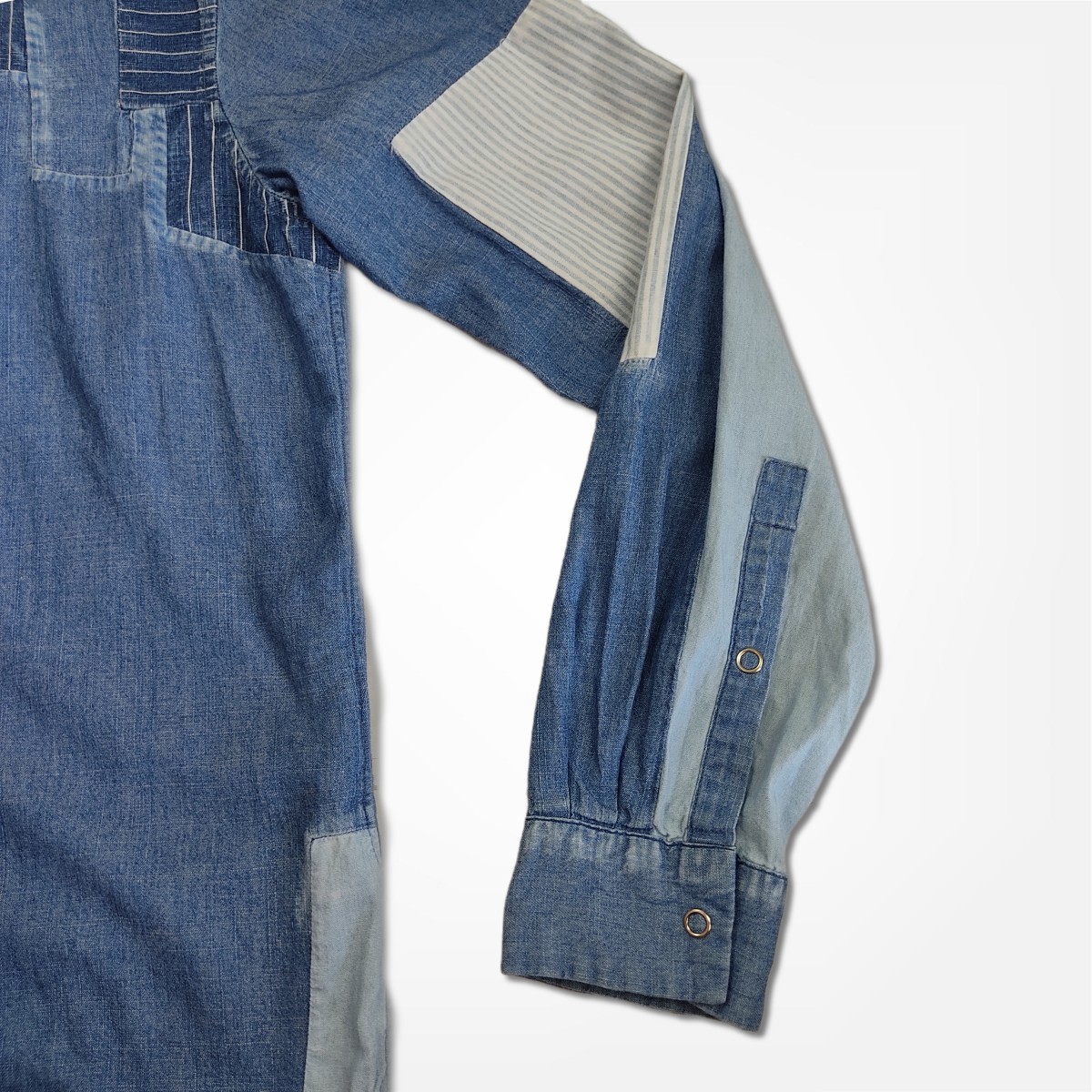 RARE Paul Smith Red Ear Vintage Denim Patches Art Shirt - 4