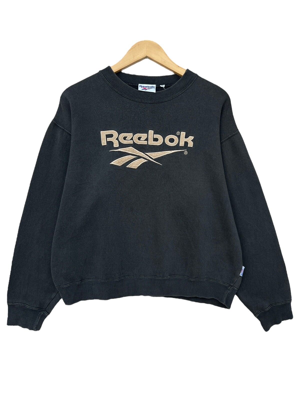 Vintage Reebok Embroidered Baggy Boxy Sweatshirt Hoodie M - 1