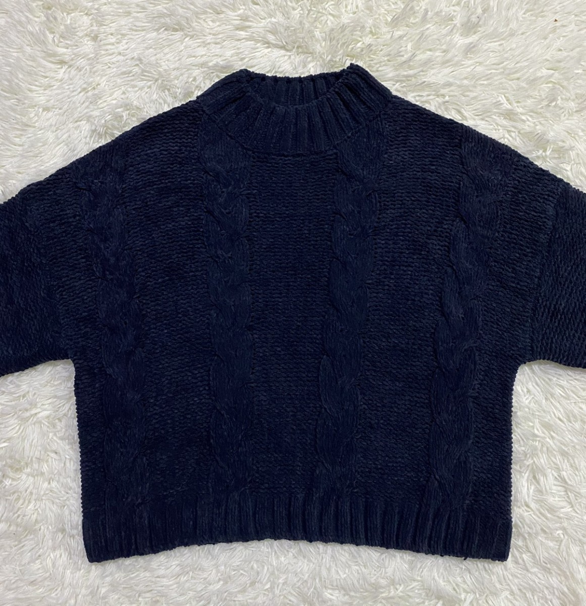 Coloured Cable Knit Sweater - Cable Knit Crop Sweater Pullover - 2