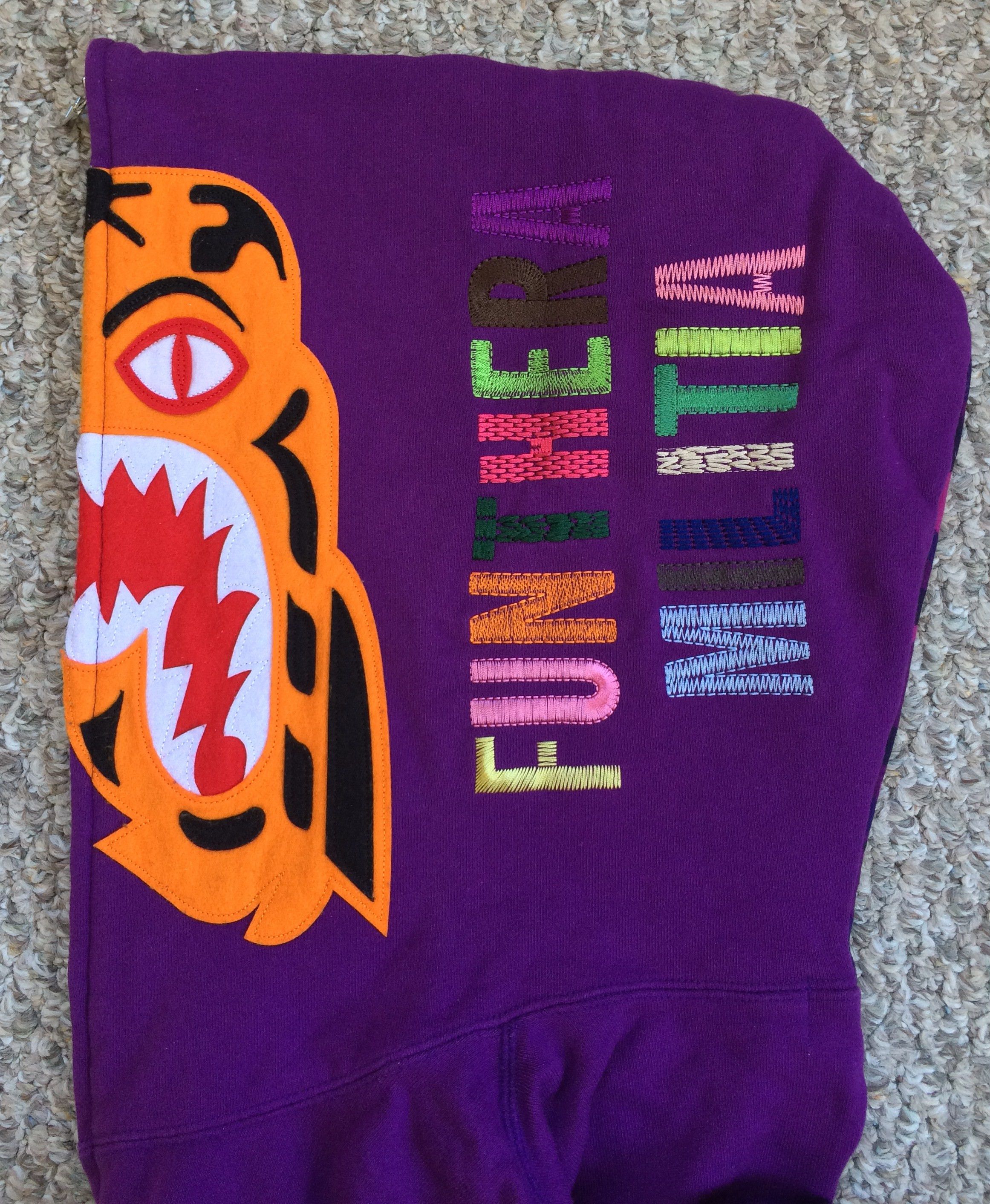 Bathing Ape Purple Camo Tiger Hoodie XXL - 5