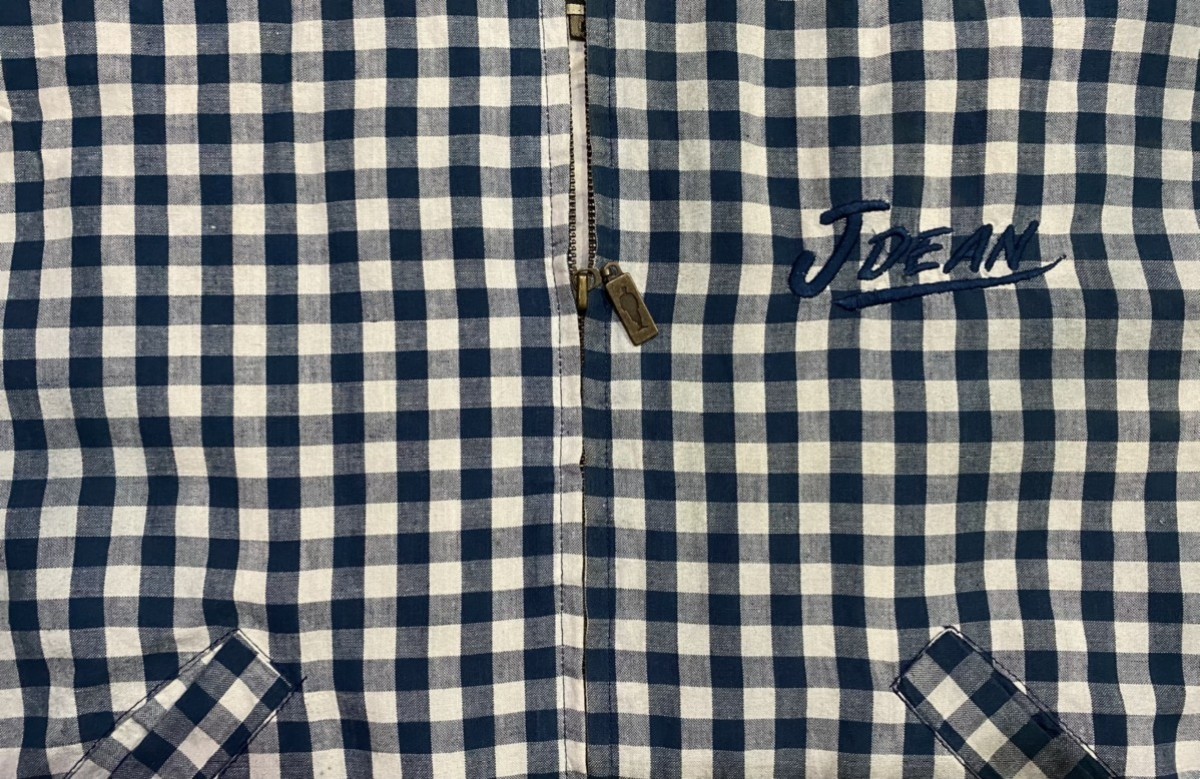 Vintage - Checkered James Dean Linen Cotton Zipper Jacket - 13