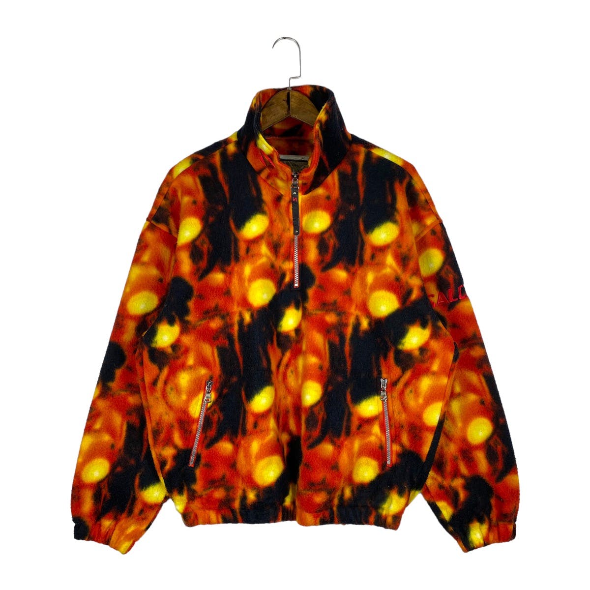 Vintage 90s Salomon Acid Flame Fleece Quater Zip Sweater - 2