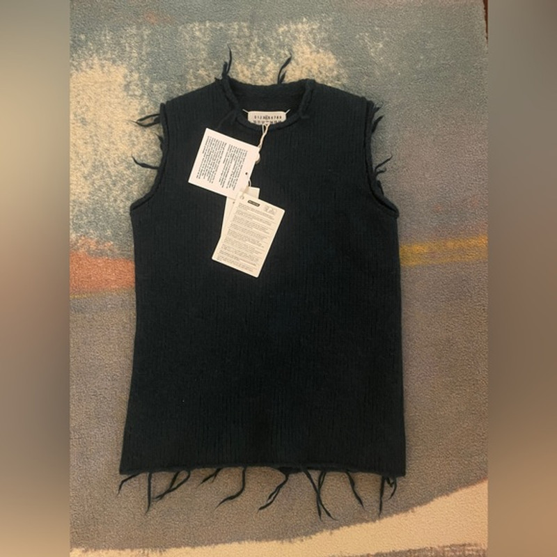 Maison Margiela Alpaca Wool Vest in Dark Green - 1